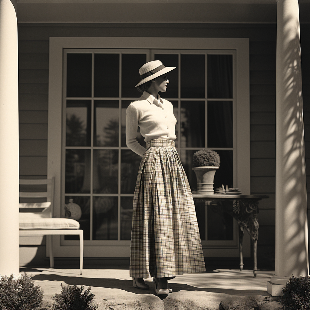 Woman in stylish historic golf attire