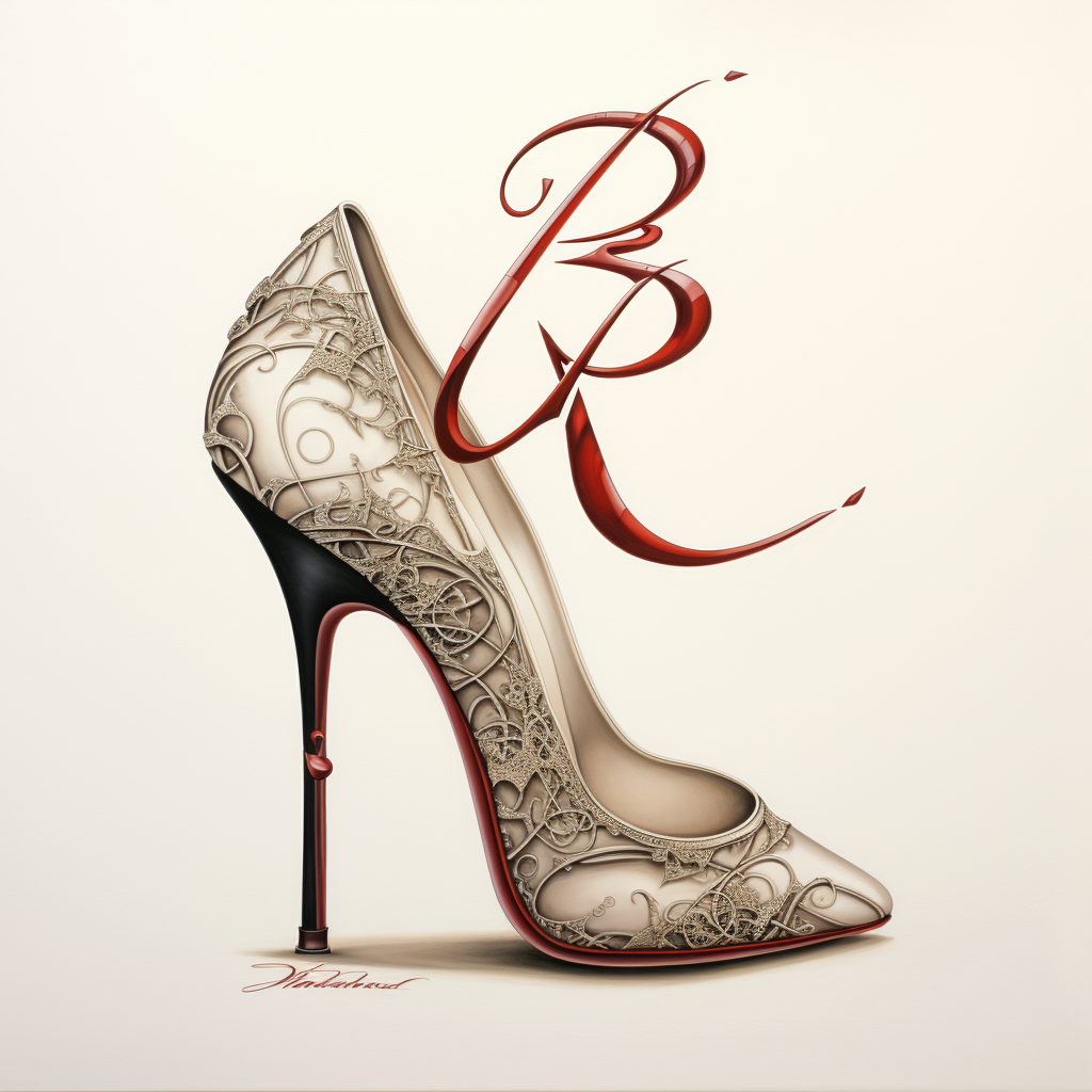 Fashionable high heel shoe letter R