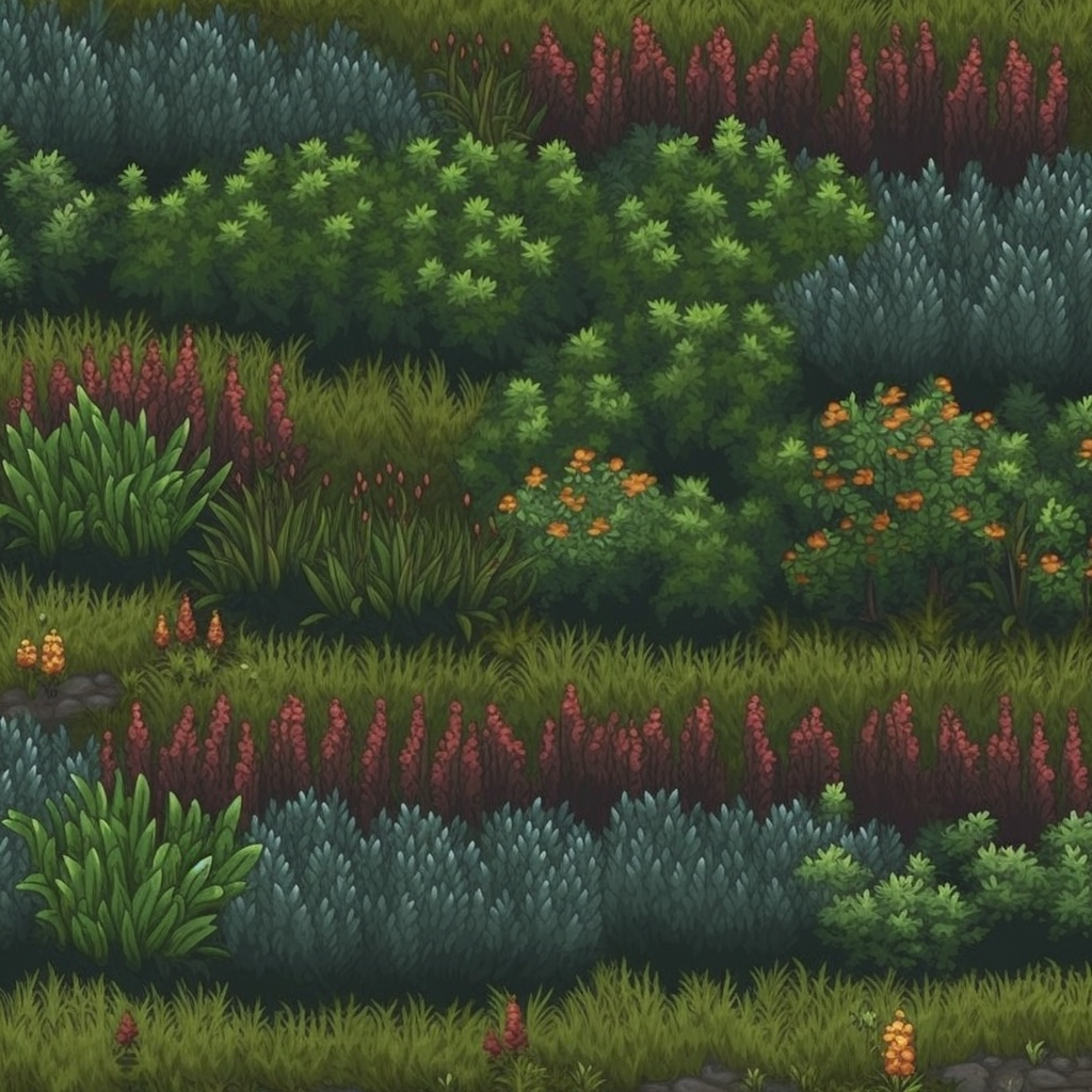 Pixel art high grass bush texture