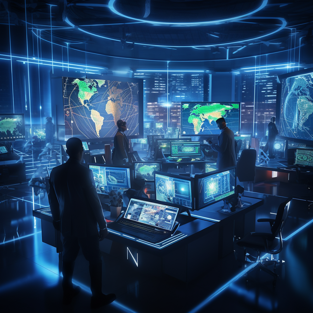 Cybersecurity War Room with Advanced Technology