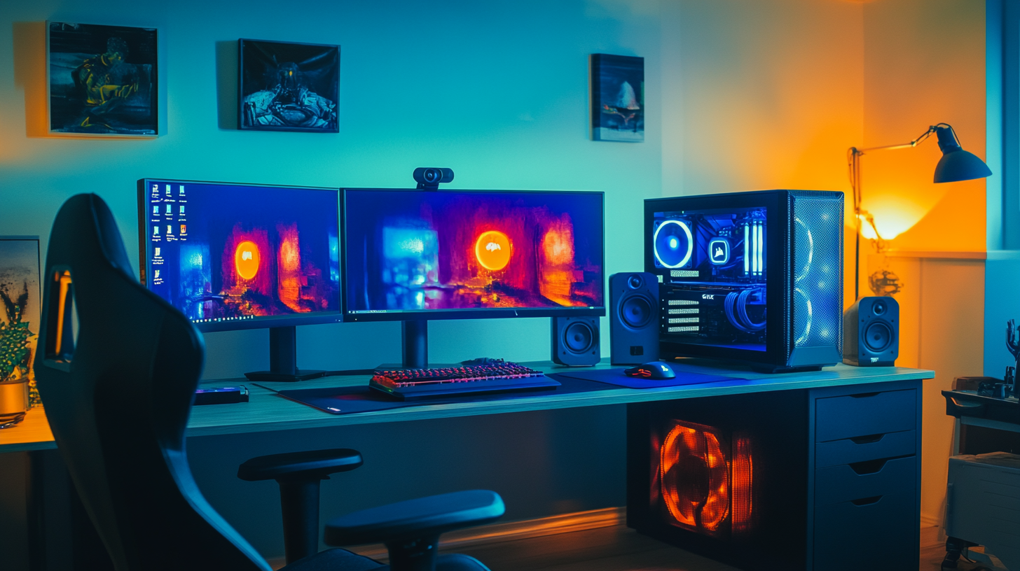 Gaming Setup with RGB Lighting