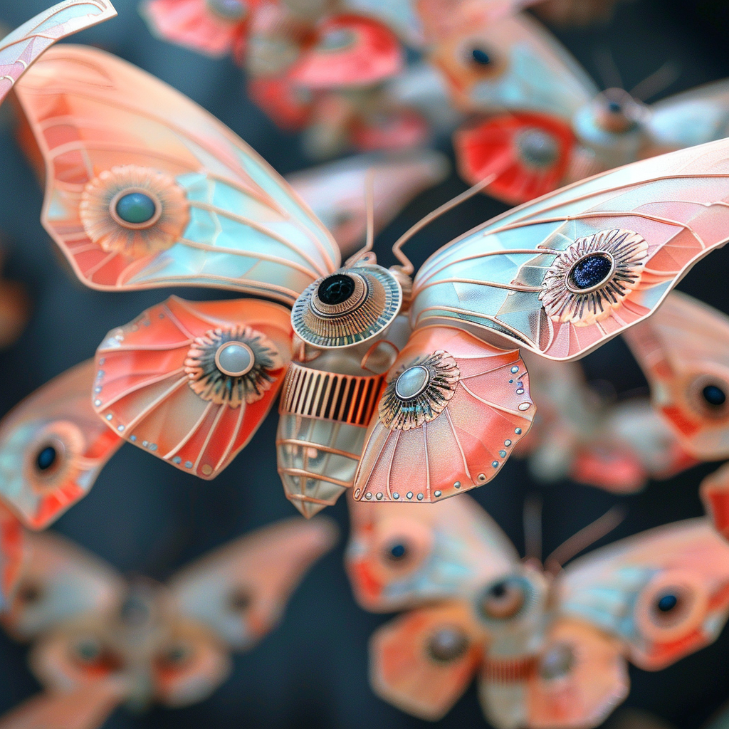 High-Tech Robot Moths in Futuristic Design