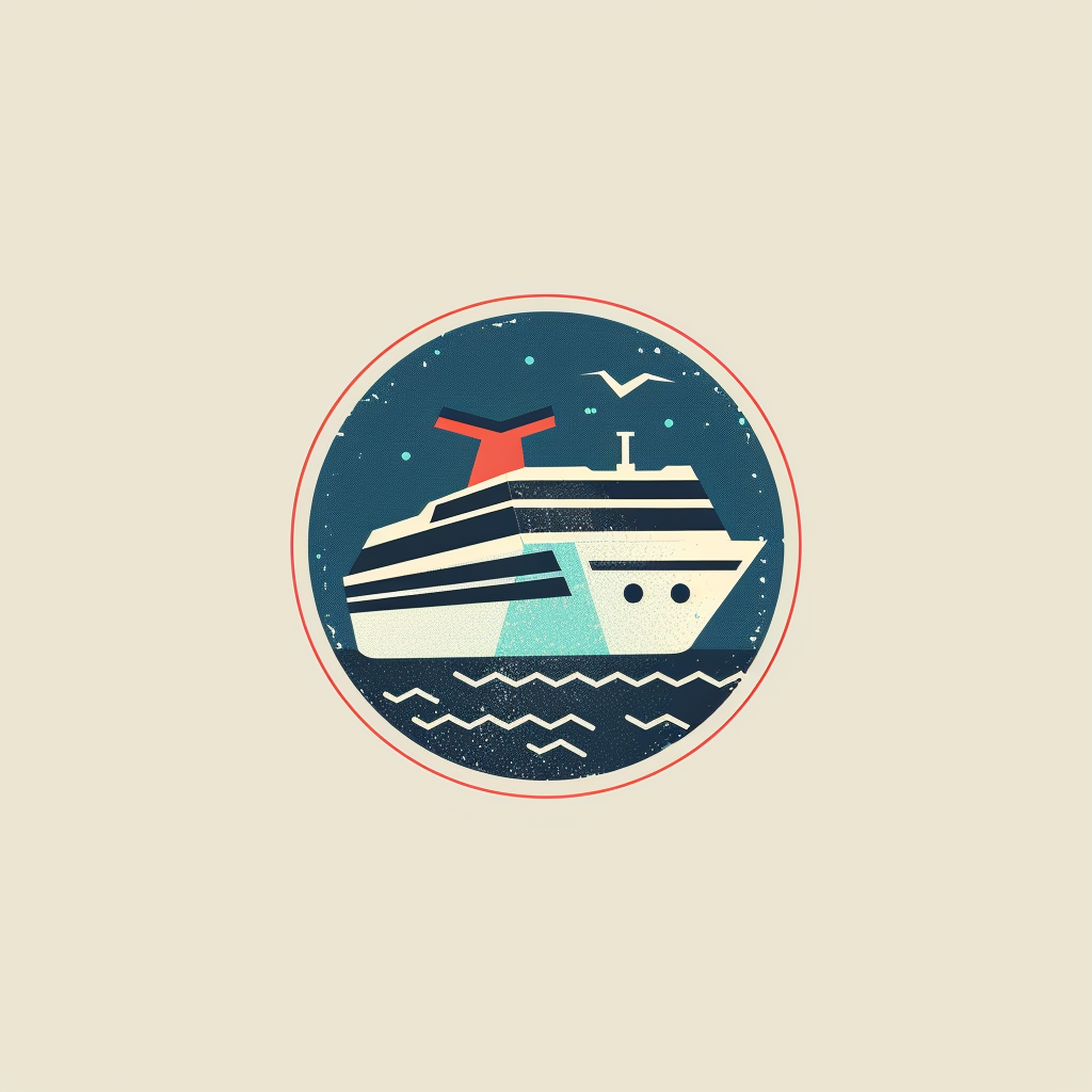 Cruise ship circle logo design