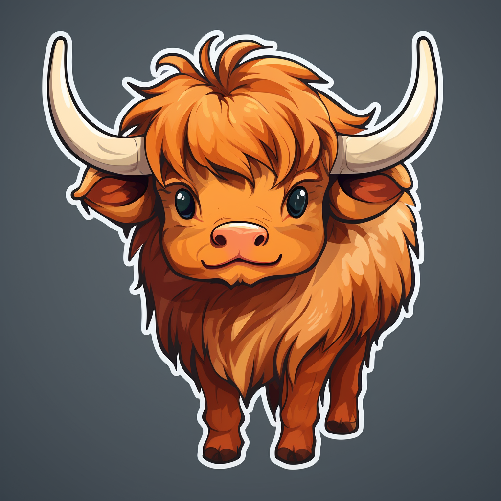 Highland Cow Sticker Set Shonen Anime