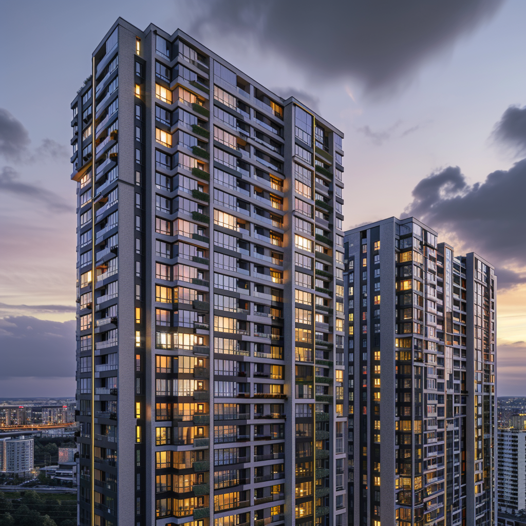 Detailed architecture at twilight