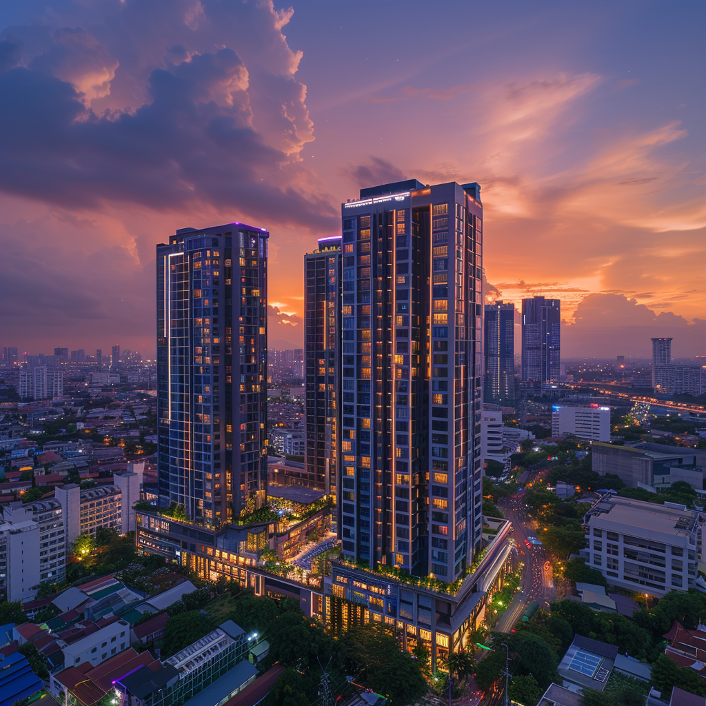 Aerial Photography of Highrise Apartment Complex