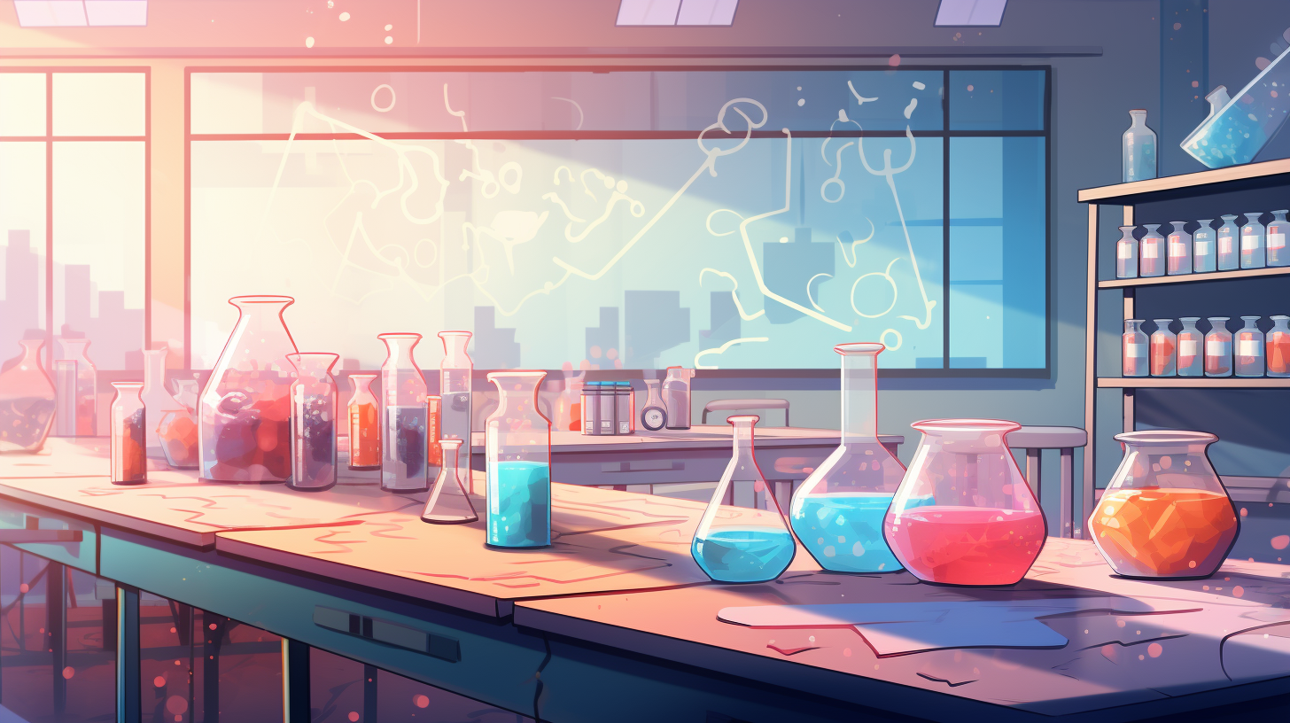 Animated illustrations of high school chemical class