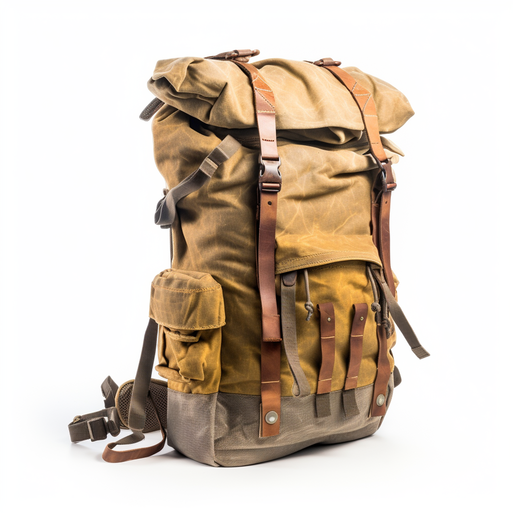 Hiking backpack on white background