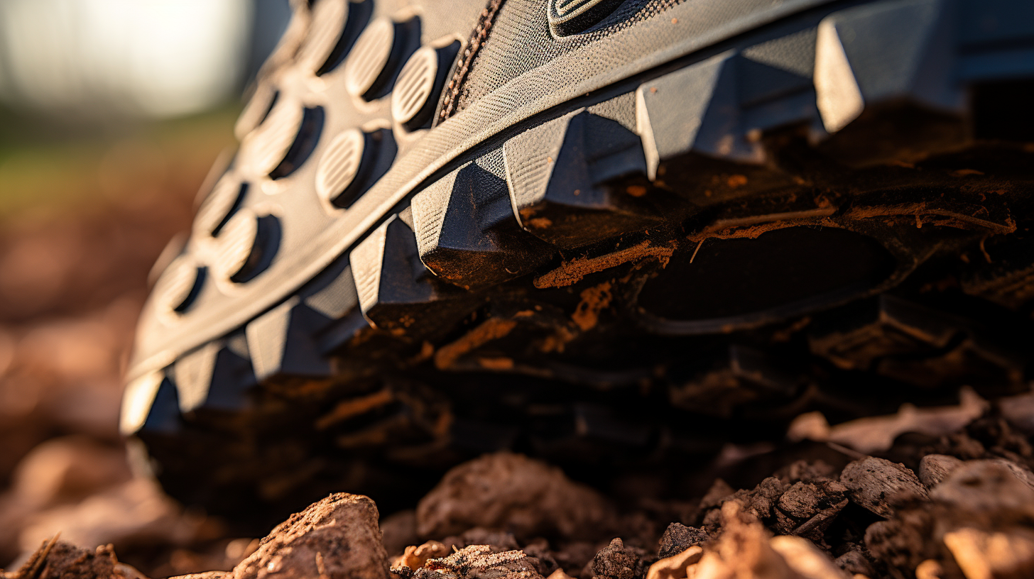 Hiking boot underside closeup