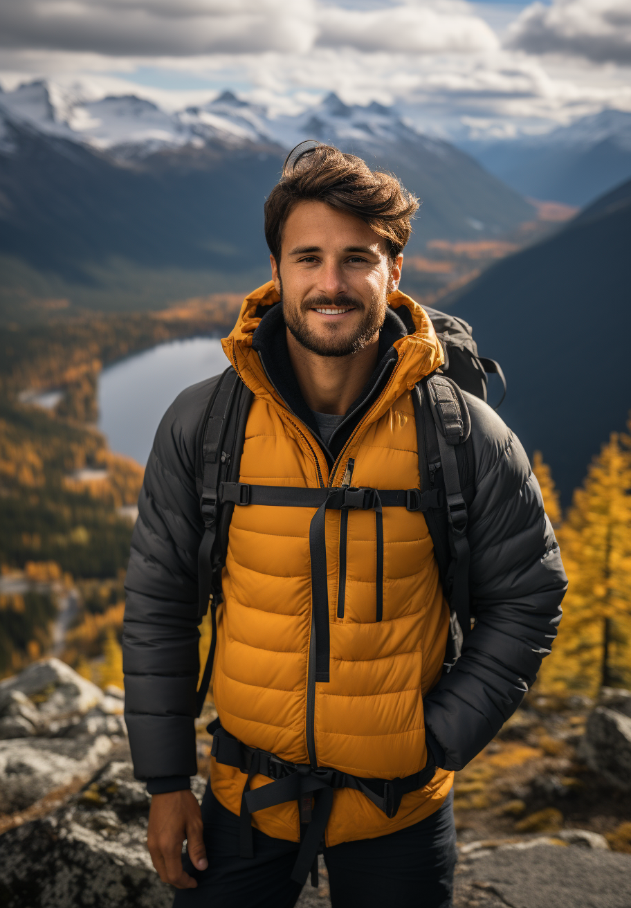 Couple hiking in Canadian Rockies