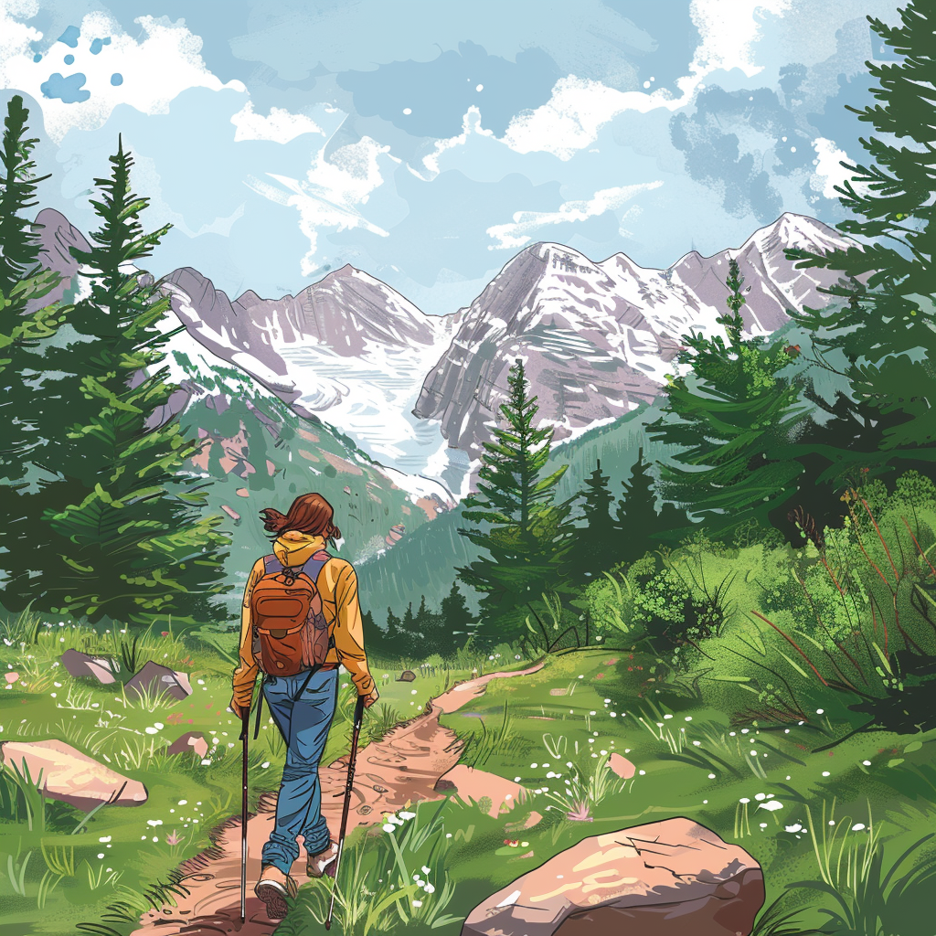 Cartoon Hiking Trail Colorado Image