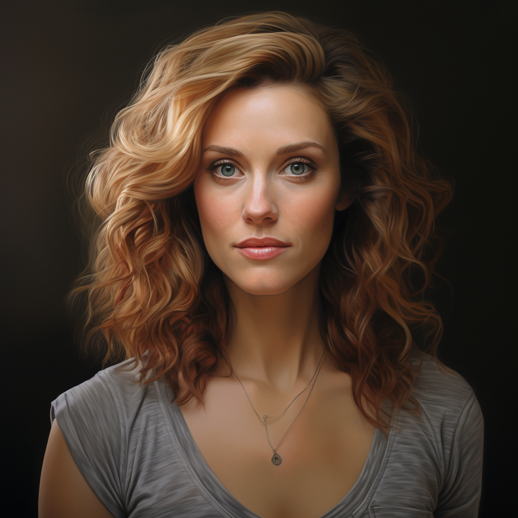 Hilarie Burton Morgan posing for cameras in hyperrealistic style