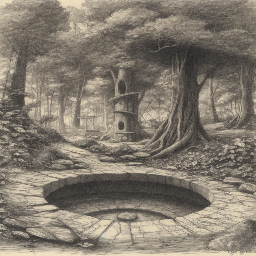 Beautiful Forest Landscape Design Sketch