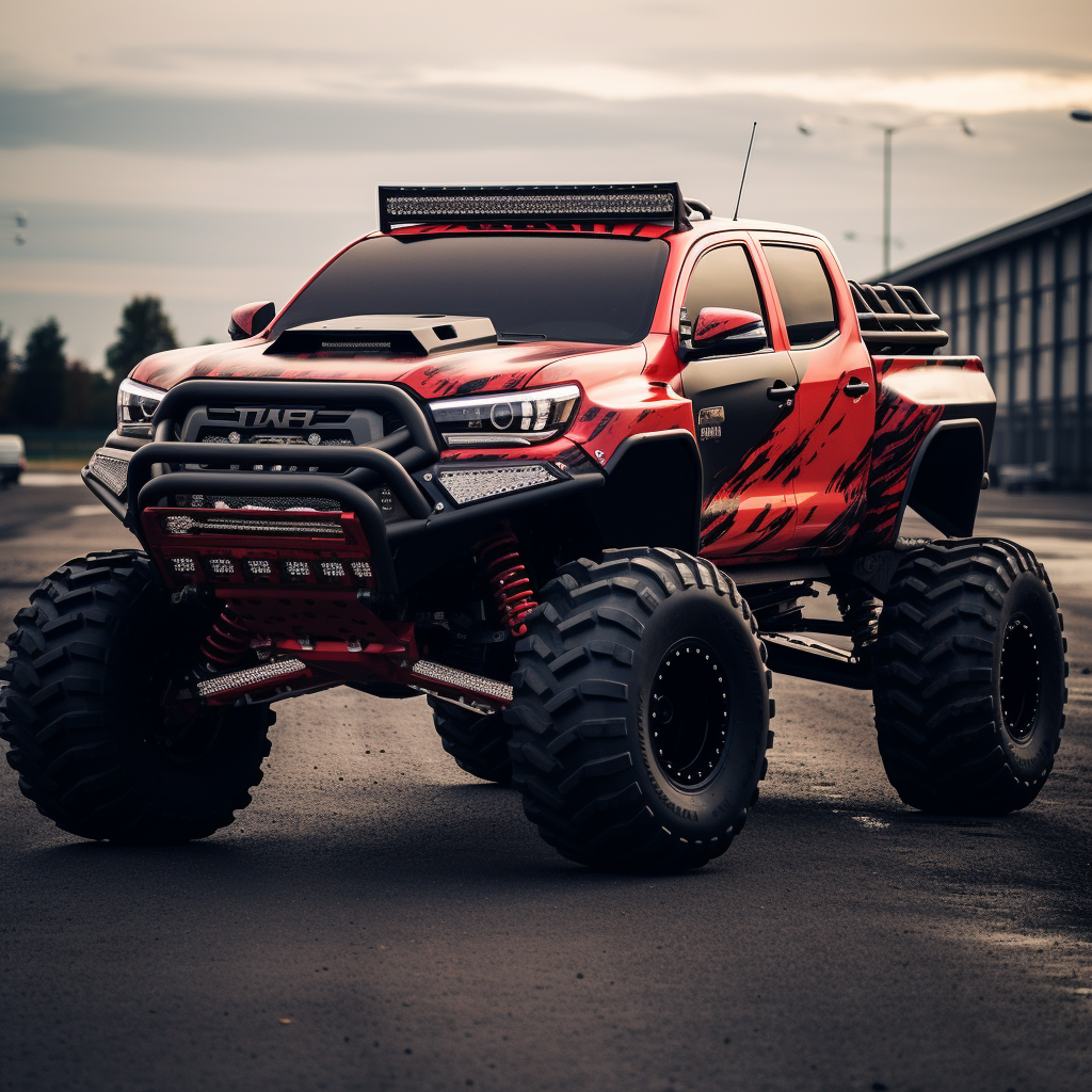 Powerful Hilux Monster Truck Showcasing Jaw-Dropping Stunts