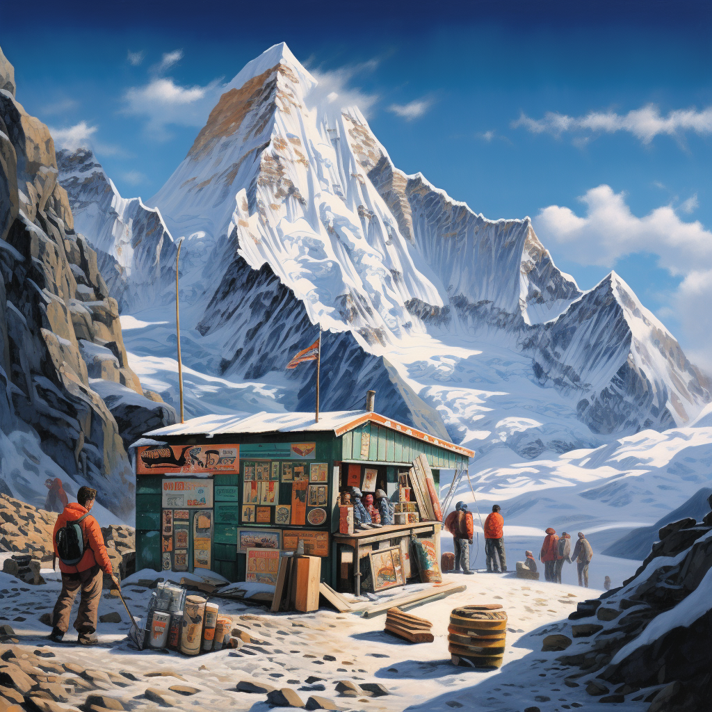 Brave postal store in snowy Himalaya