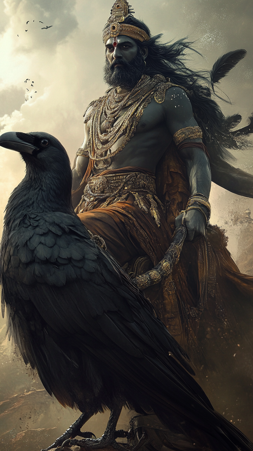 Shani Dev riding black crow