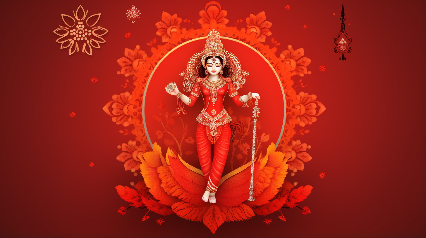 Hindu Dussehra Greeting Card Design