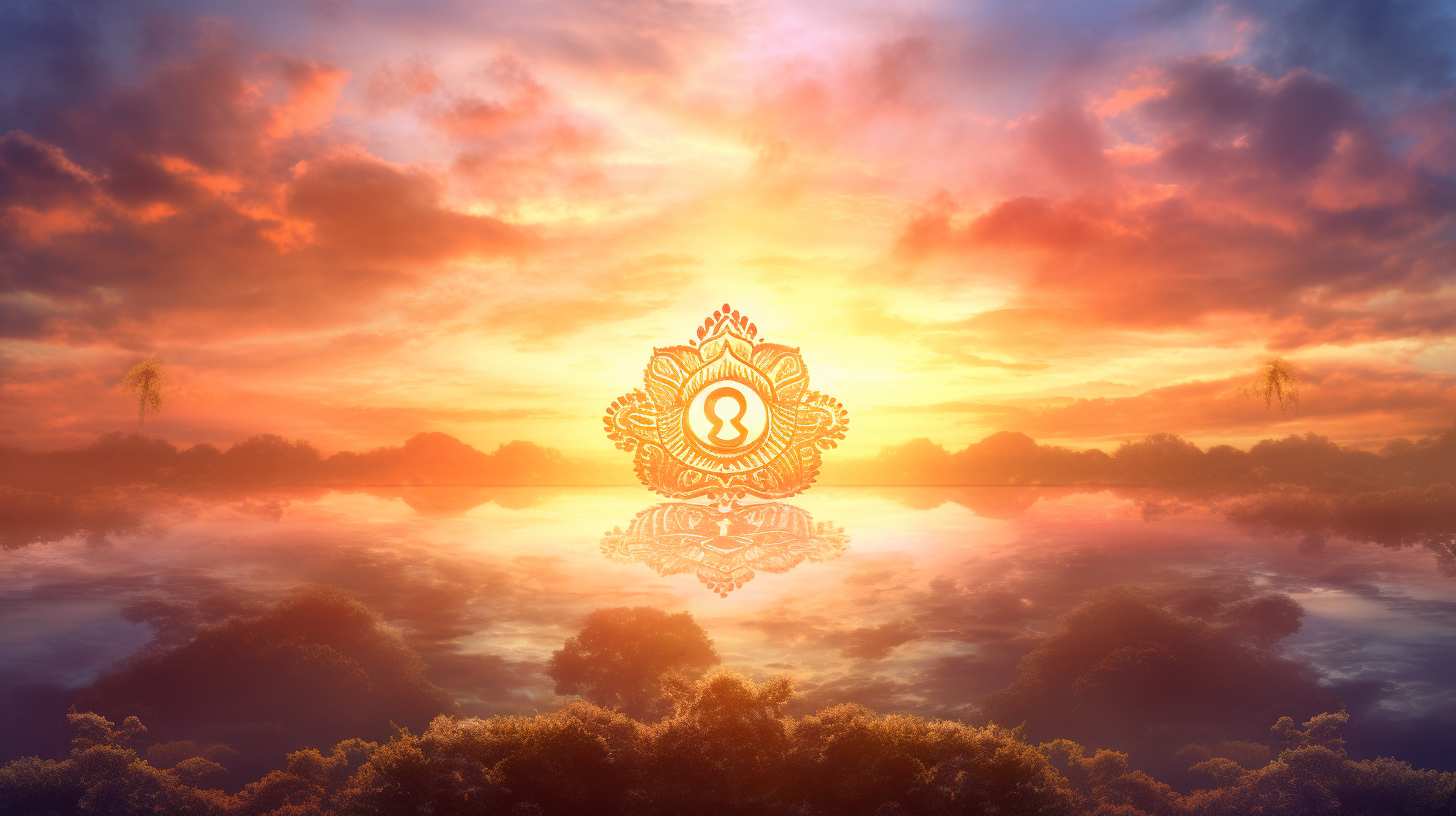 Hindu OM Symbol Sunrise