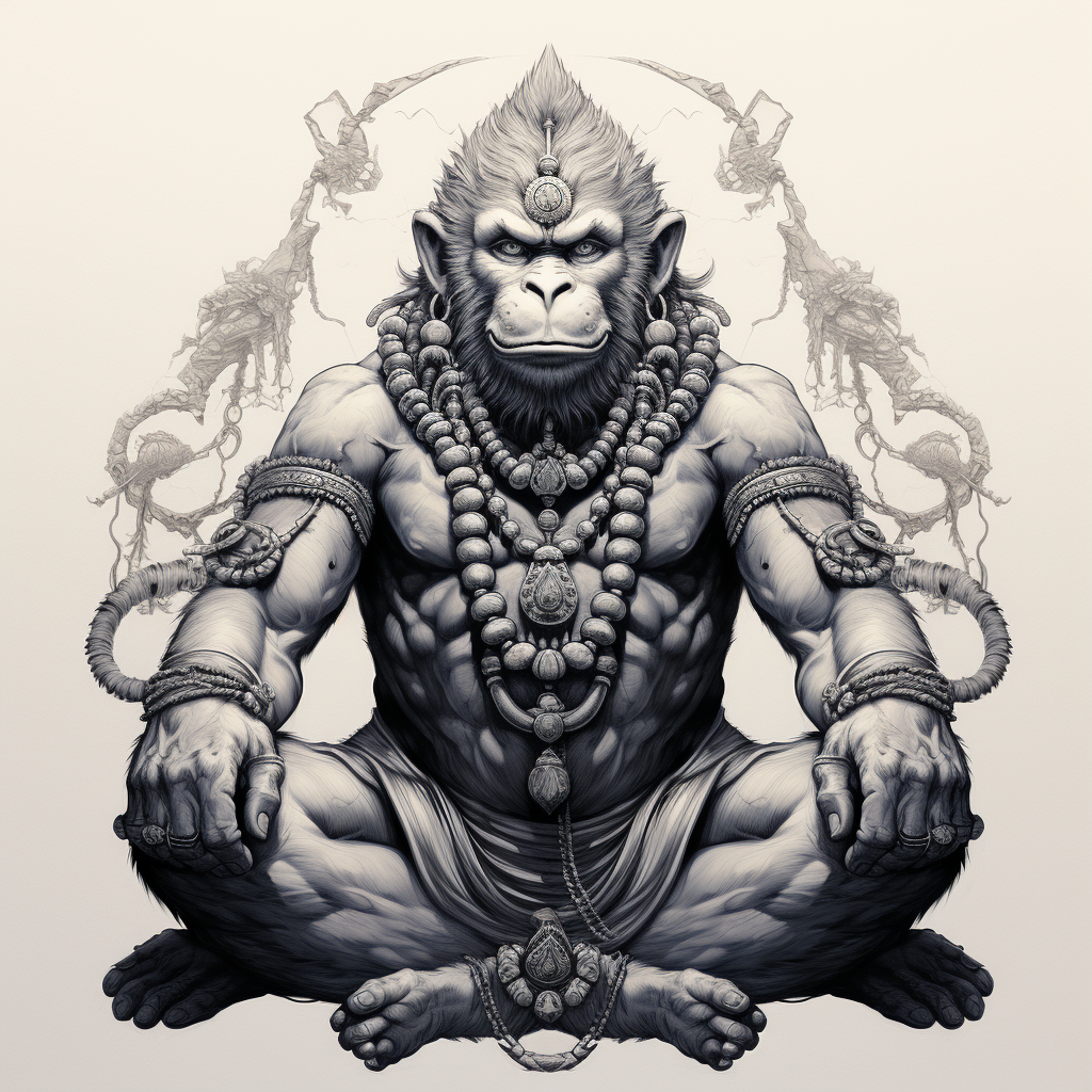 Powerful depiction of Hindu Monkey God Hanuman