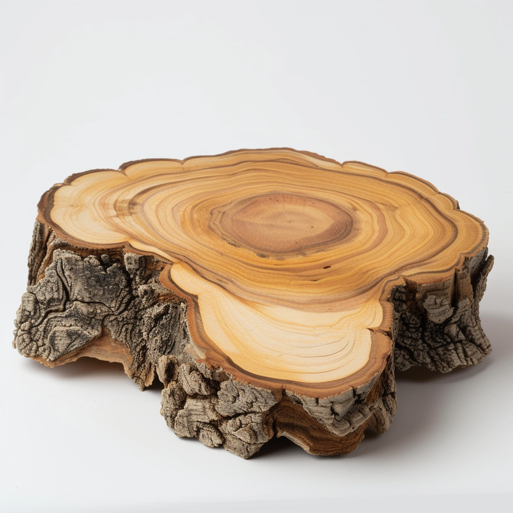 Hinoki Wood Cross Section White Background