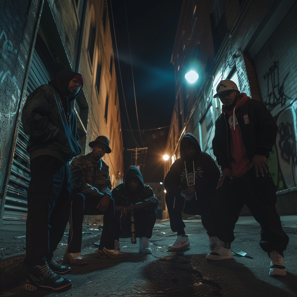 Hip Hop Artists in Dark Alley