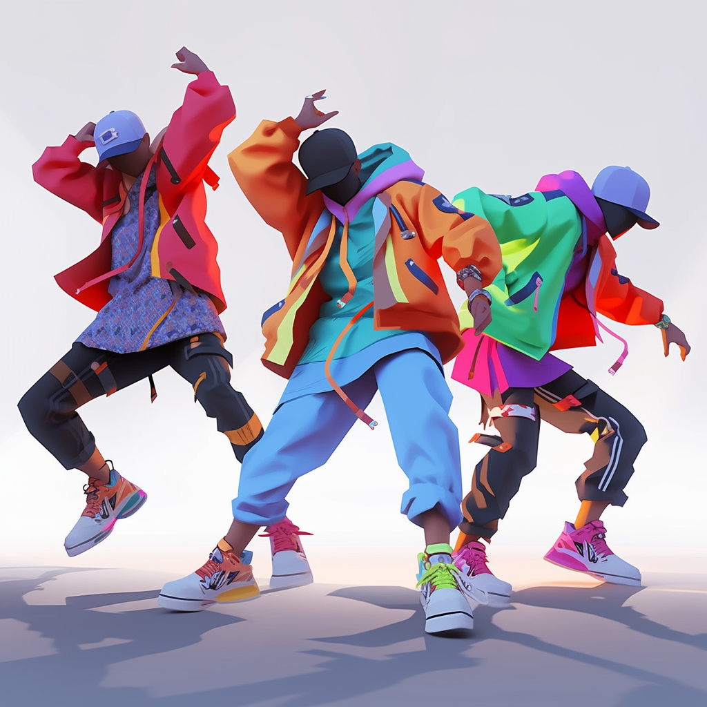 Hip-hop dance characters animation