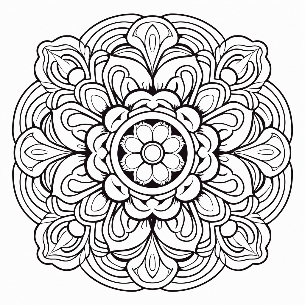 Hippie mandala coloring page design