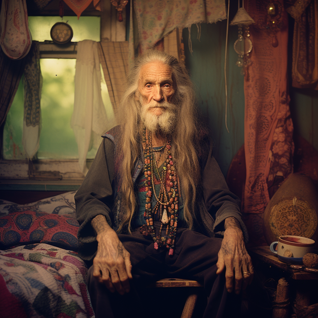80-year-old hippie living in cottage