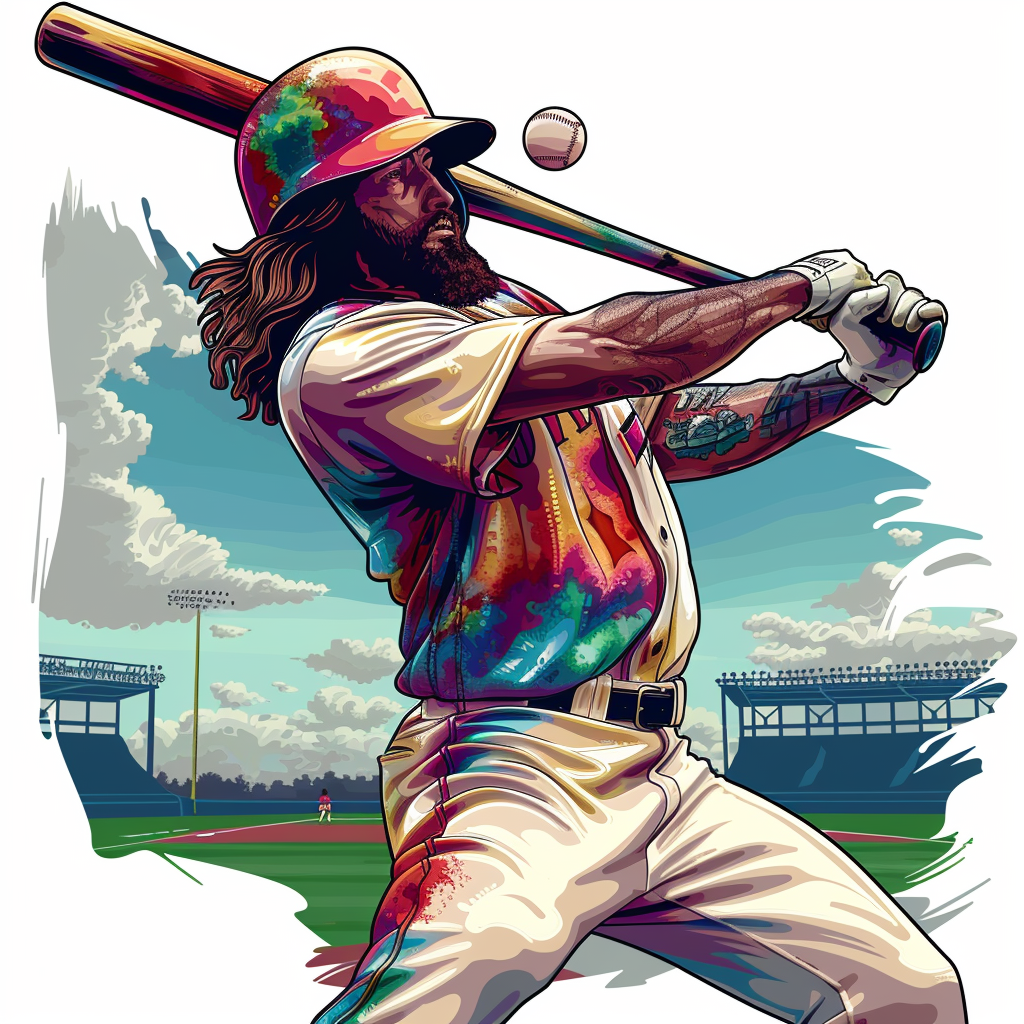 Hippy Jesus Baseball Homerun