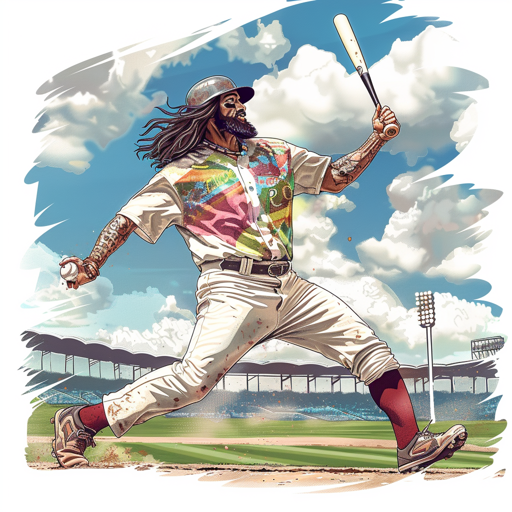 Hippy Jesus Baseball Home Run