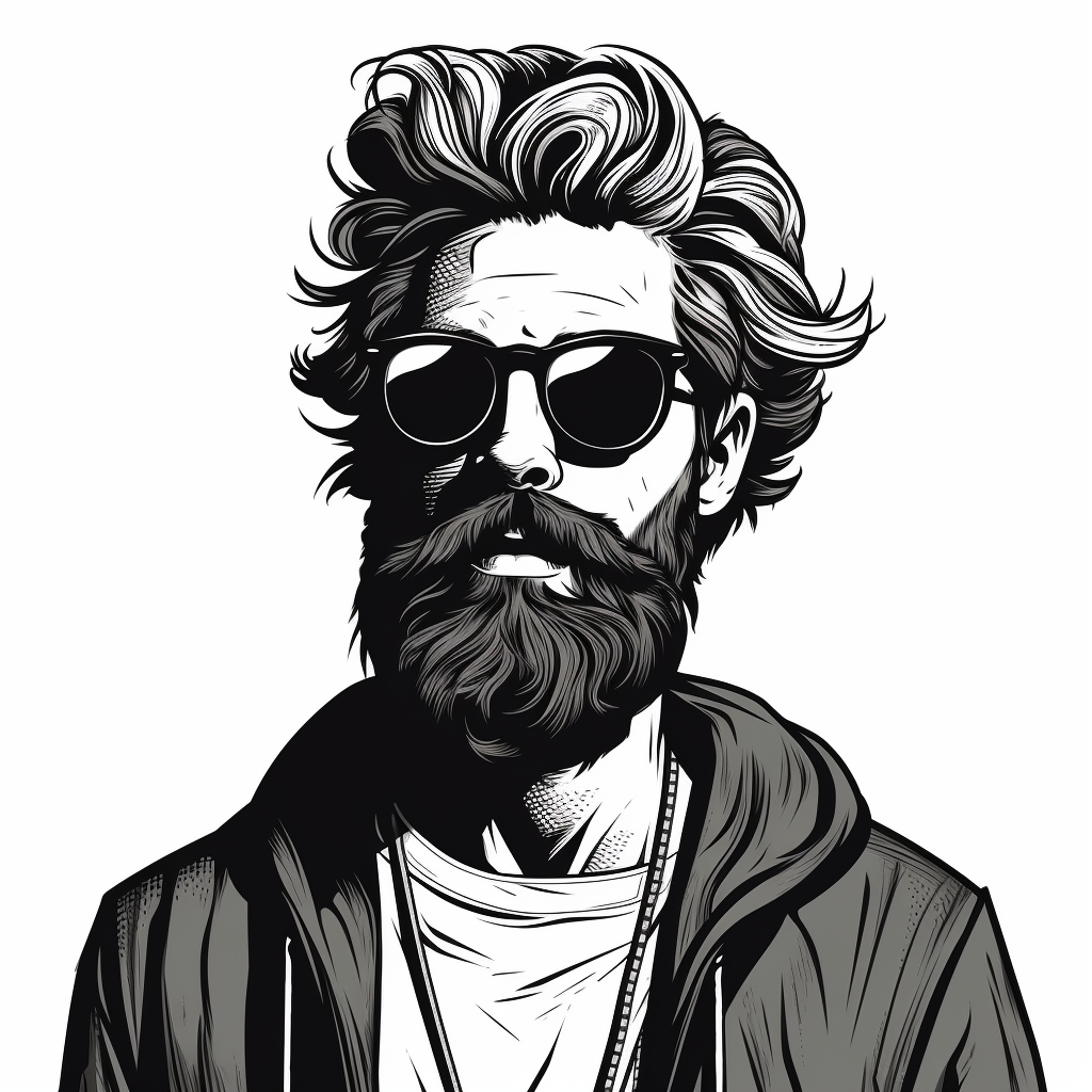 Hipster sunglasses line art