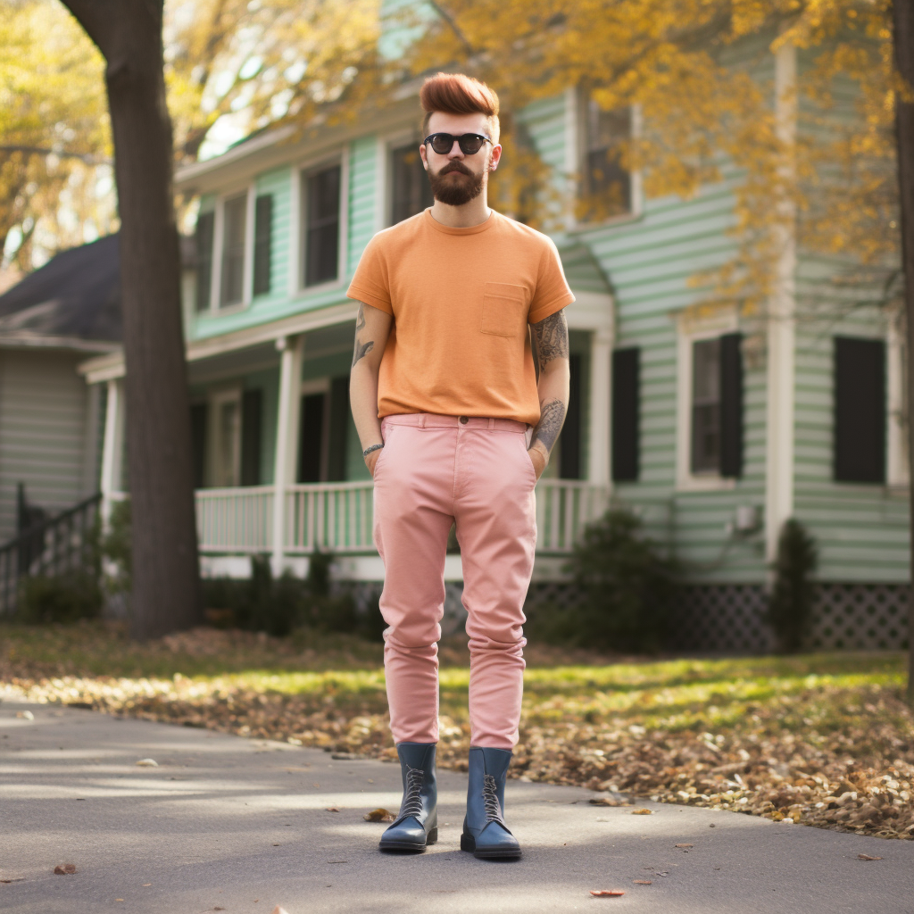 Hipster in Tight Pants and Doc Martens