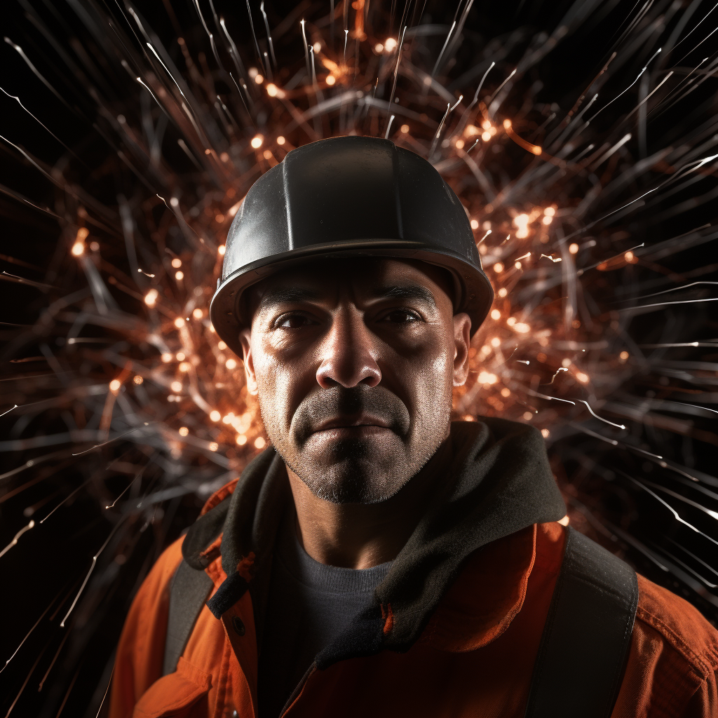 Hispanic man wearing hard hat