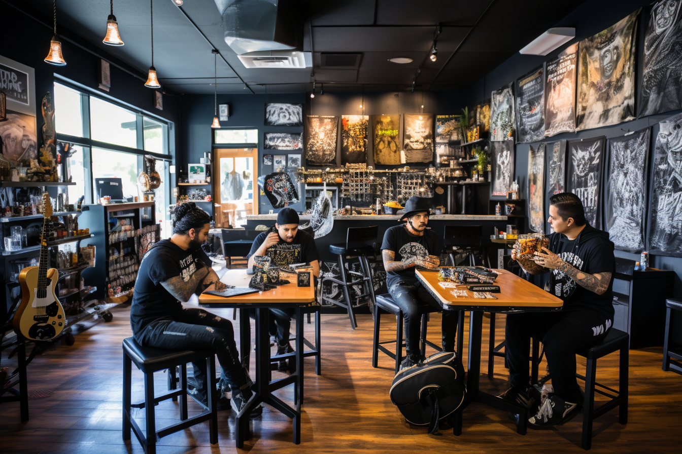 Hispanic Metalheads at Coffee Shop