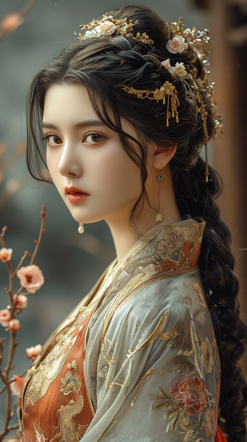 Beautiful princess in ancient China during Jin Dynasty