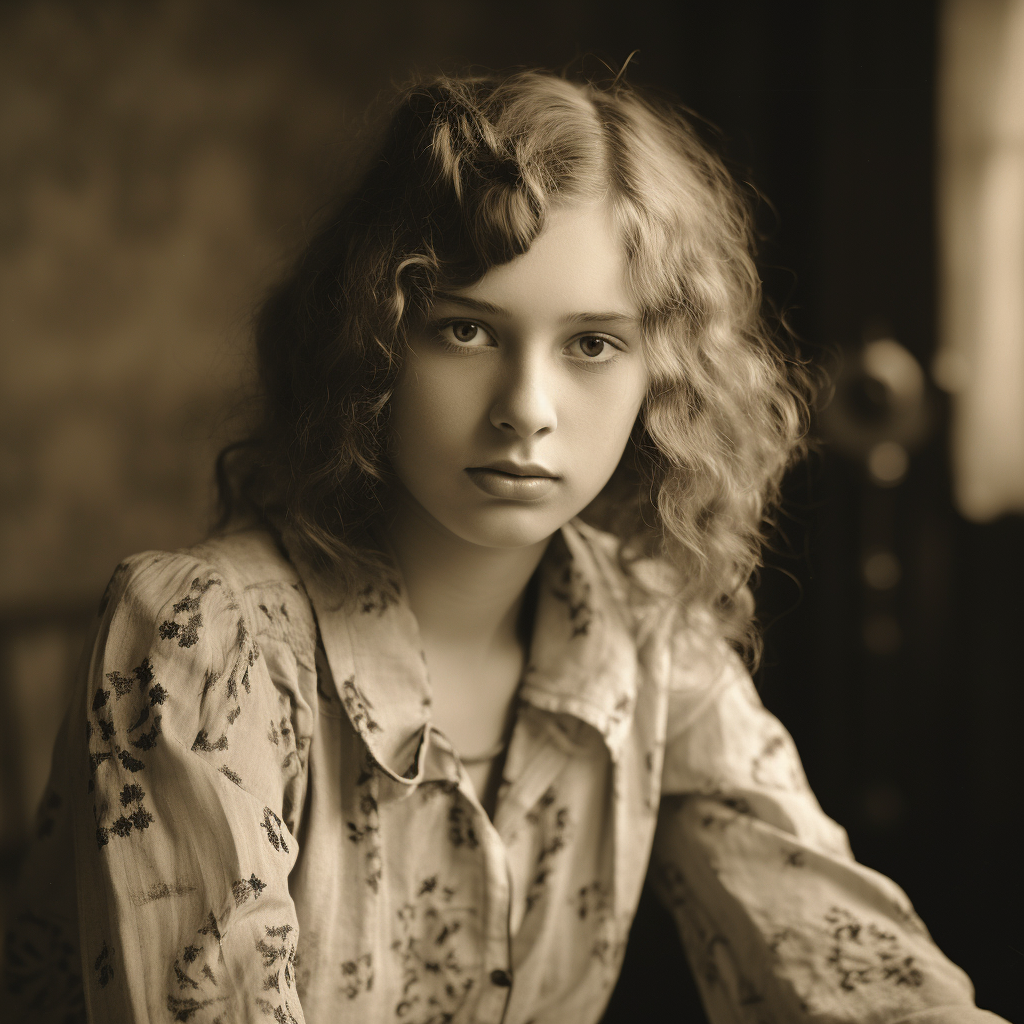 Portrait of Bessie, a historical teenage girl