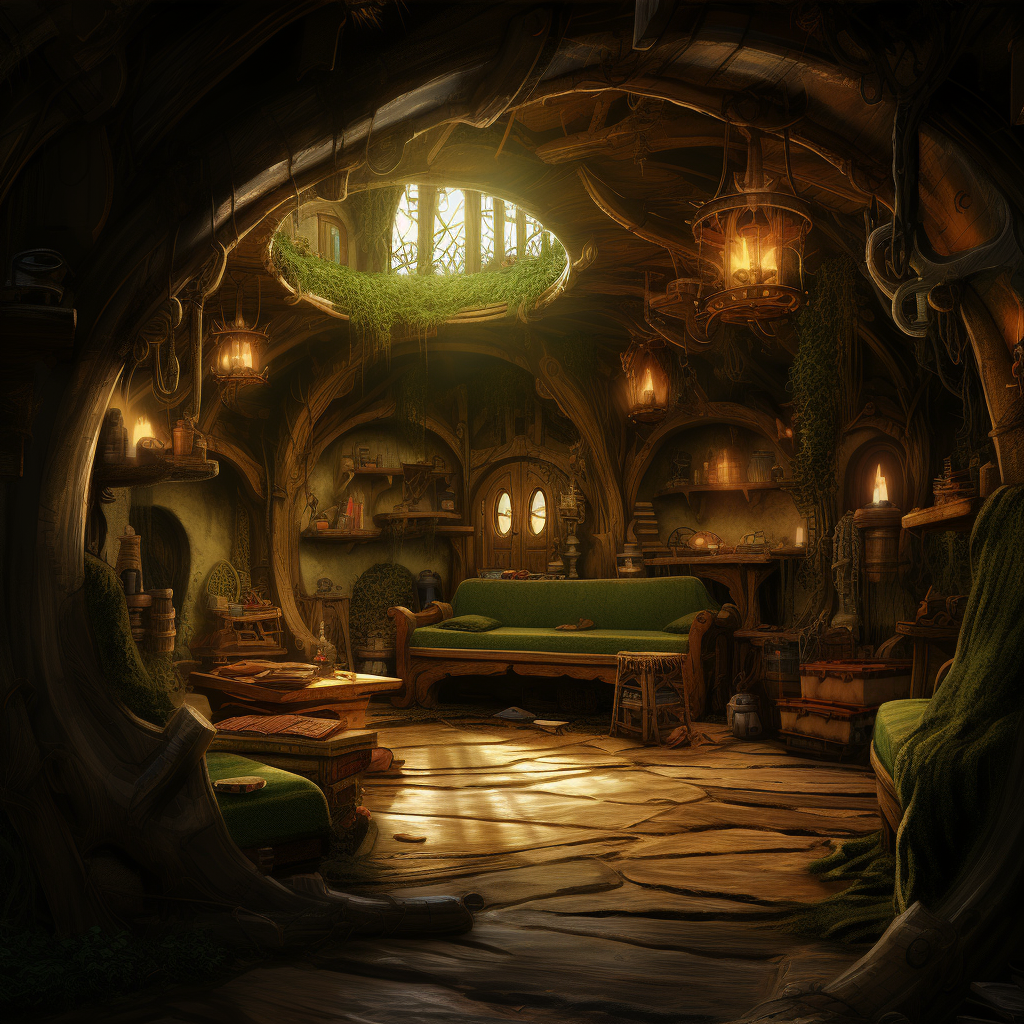 Cozy and Magical Hobbit Hole Interior