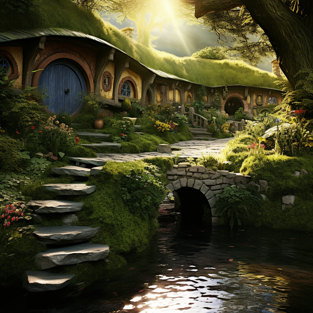 Magical Hobbit Land with Dreamy Essence