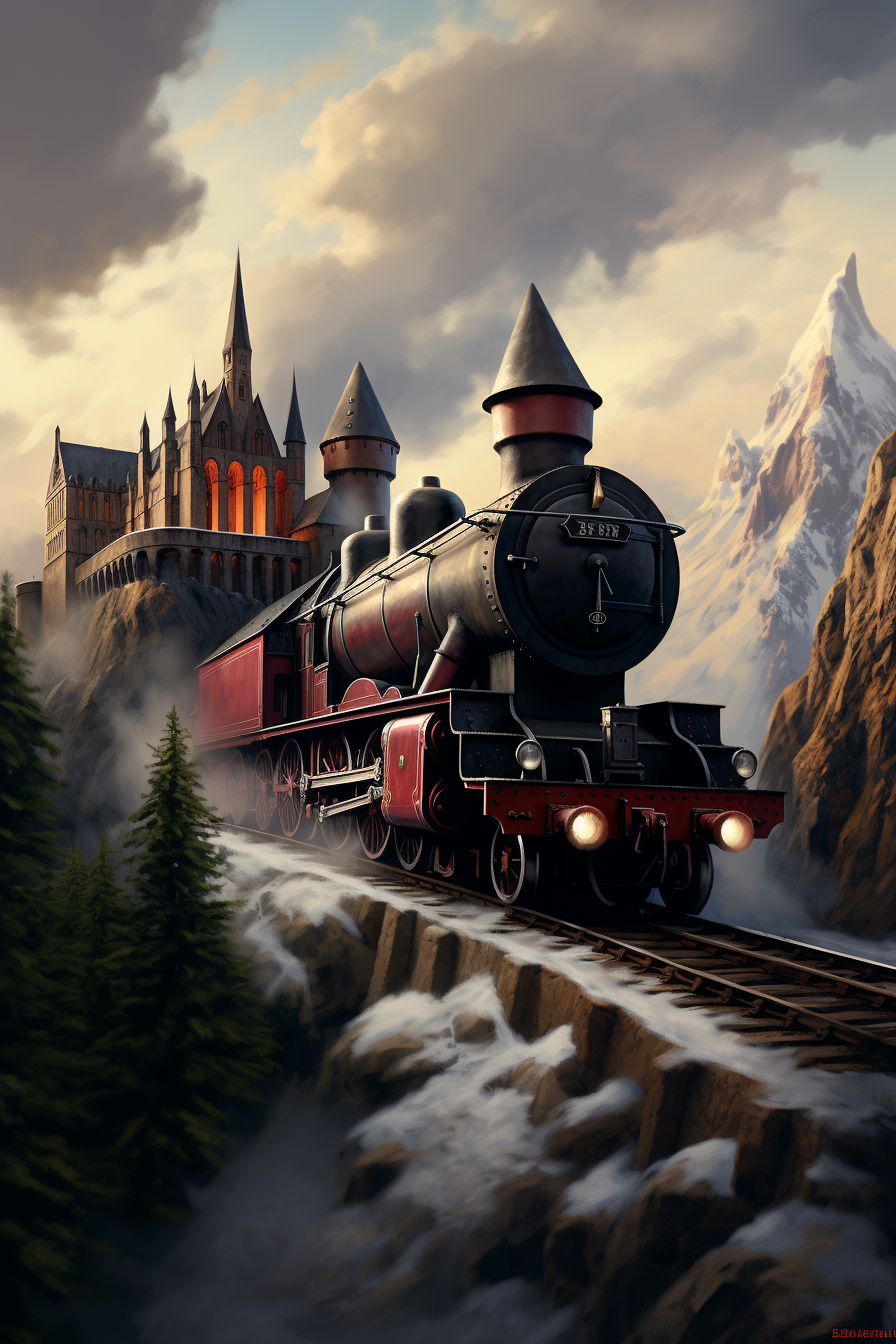 Disney-style Hogwarts Express graphic