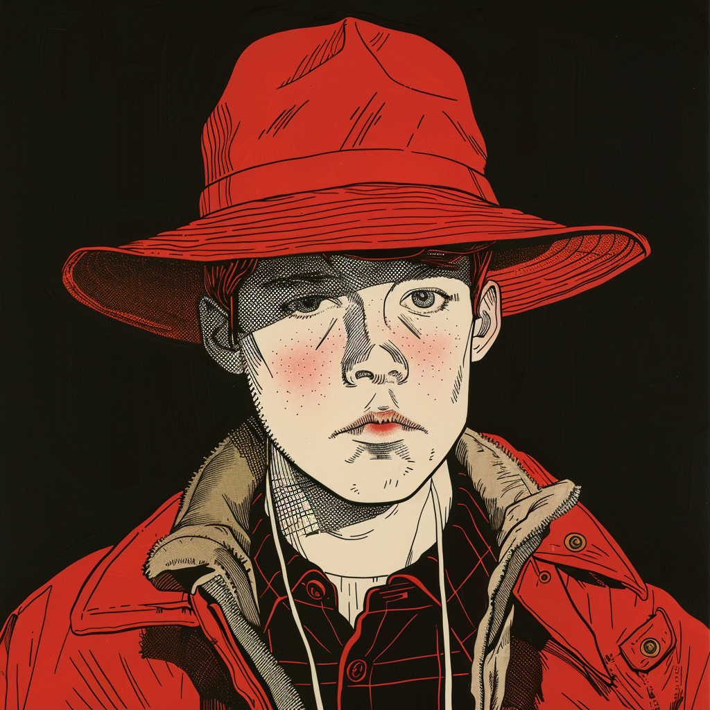 Holden Caulfield in Red Hat