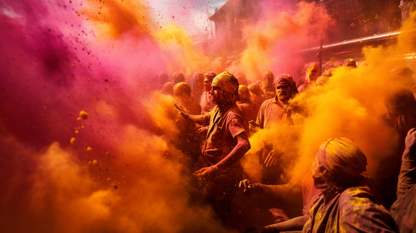 Vibrant Holi festival in India