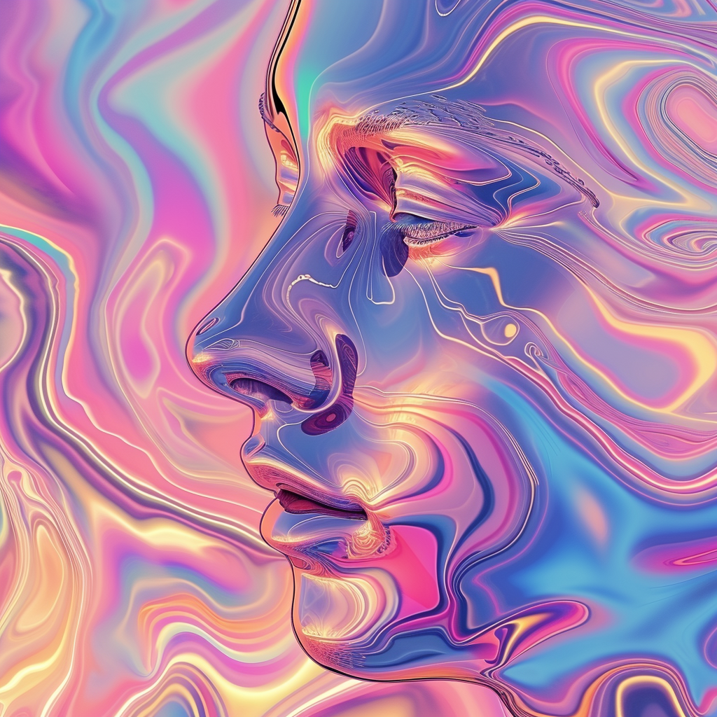 Holographic abstract liquid pattern background