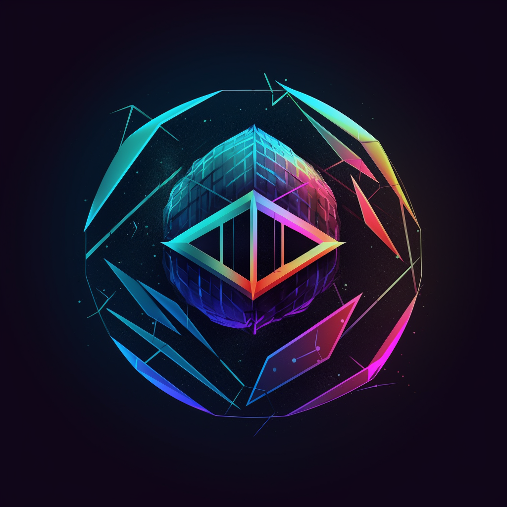 Holographic logo vector for AI movie design company