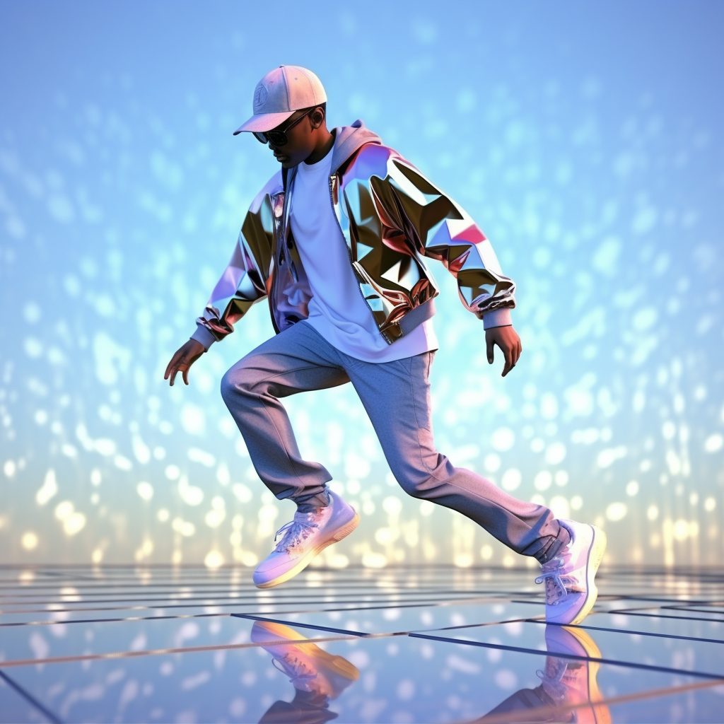 Hip Hop Dance of Holographic Woman Ghost