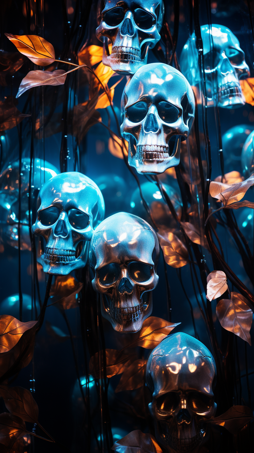 Translucent Skulls in Autumn Holography