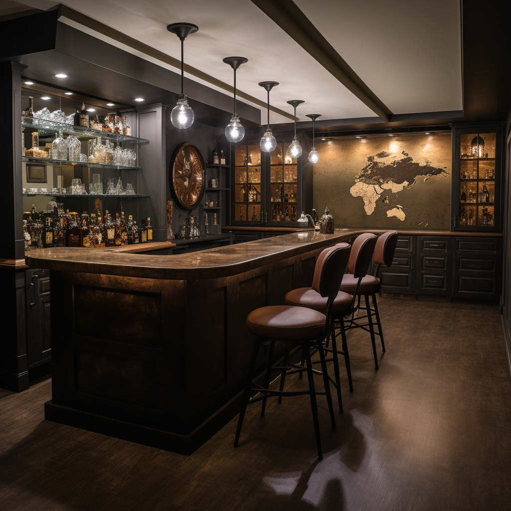 Finished Basement Home Bar Speakeasy