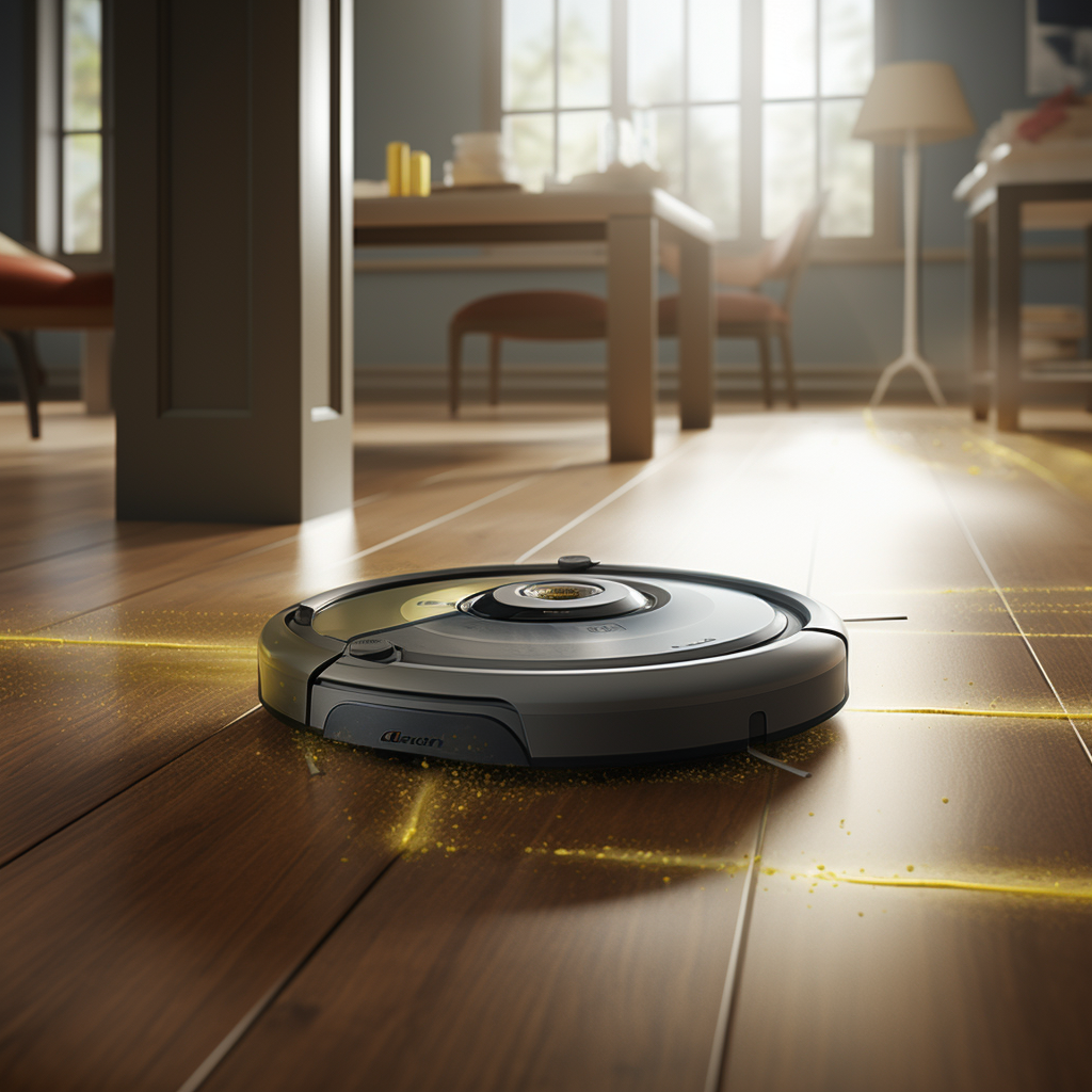 AI Roomba guarding a home