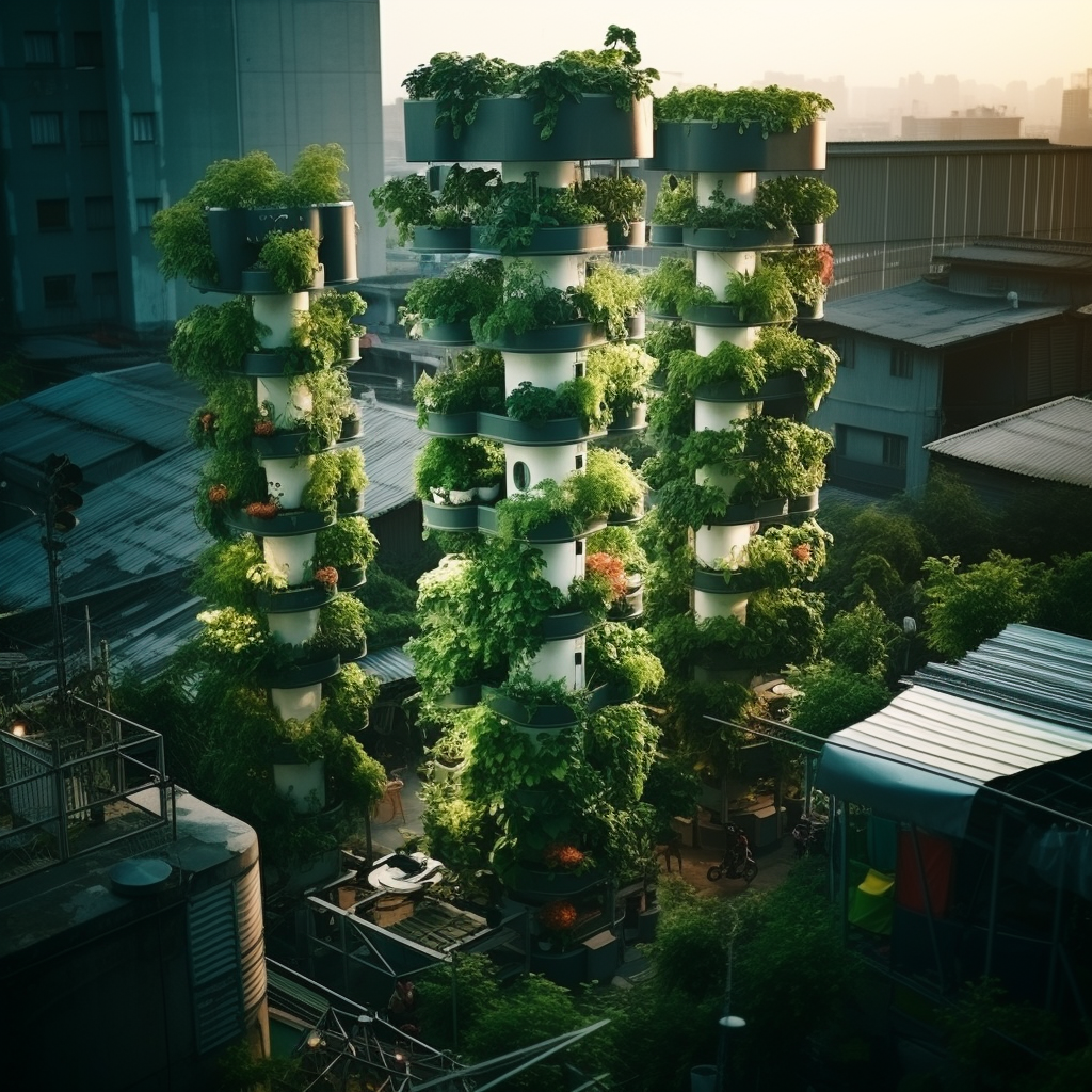 Tall Tower Gardens Growing Fresh Basil