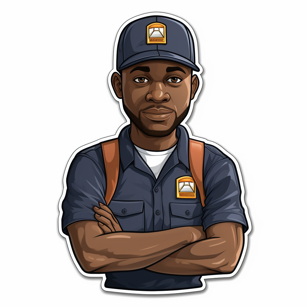 Home Inspection Logo Sticker with Black Guy