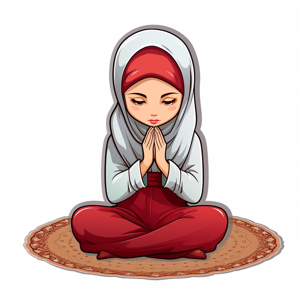 home prayer rug sticker cartoon